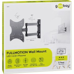 "Basic FULLMOTION TV Wall Mount (S) - Stunning Black Design for 23'' to 42'' TVs - Fully Movable Double Arm Joint for Ultimate V